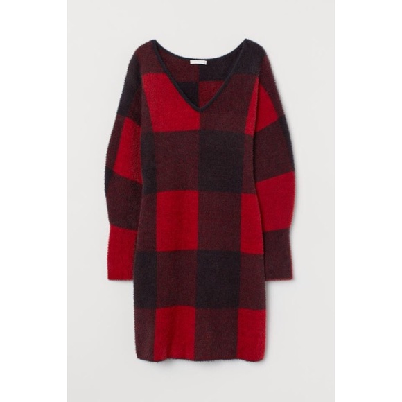 NWT H&M Plaid Knit Dress - Picture 4 of 6